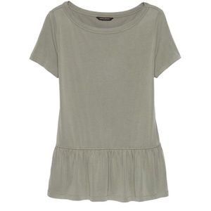 Banana Republic Peplum Ruffle Hem Tee Small